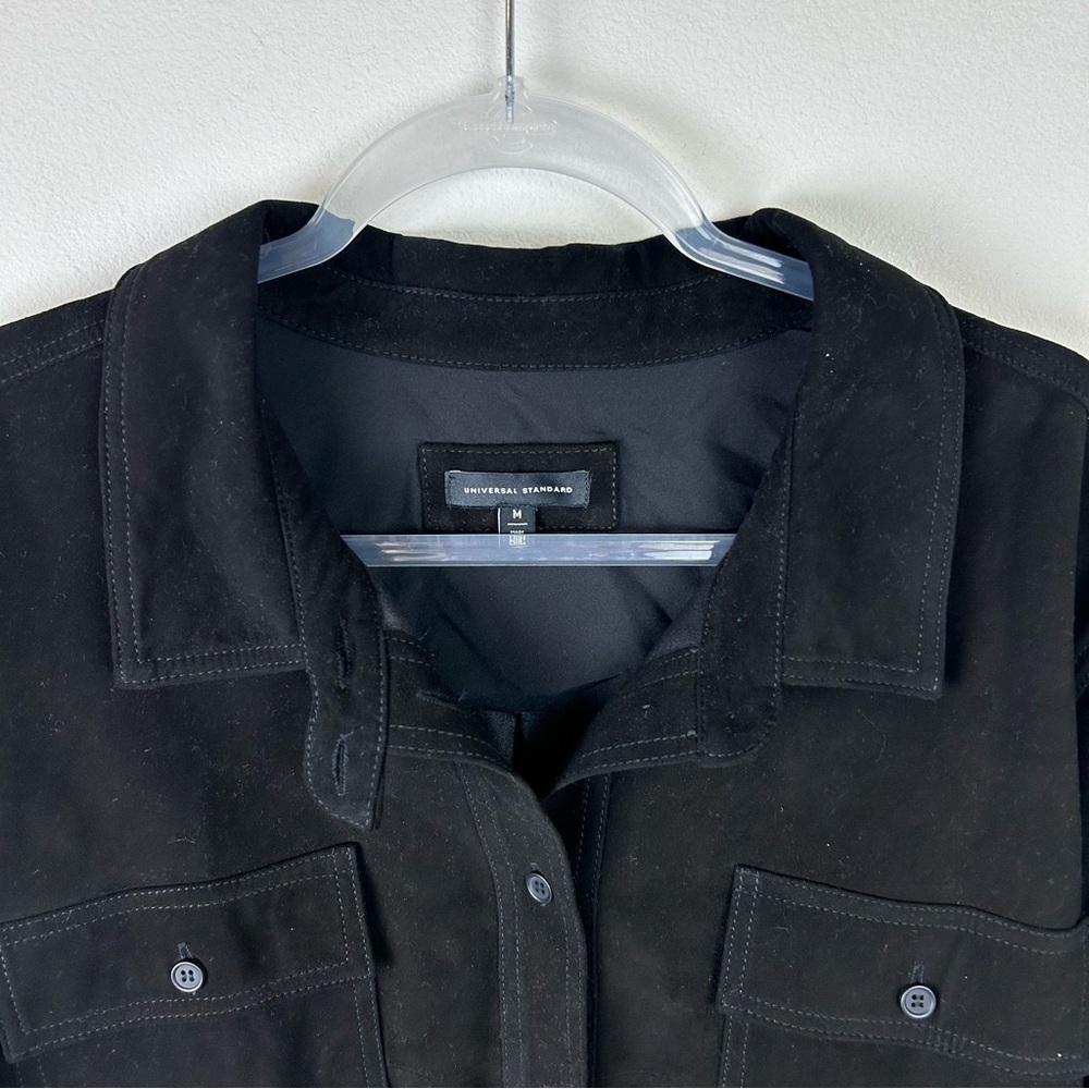 Universal Standard Suede Greenwich lamb suede black jacket size: M (18-20) - Picture 5 of 15